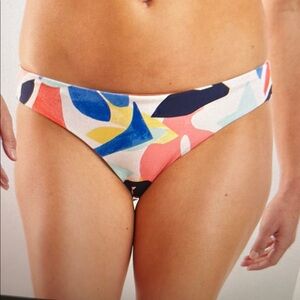 Title Nine Colorful Abstract reversible Women's Bikini Bottom size medium